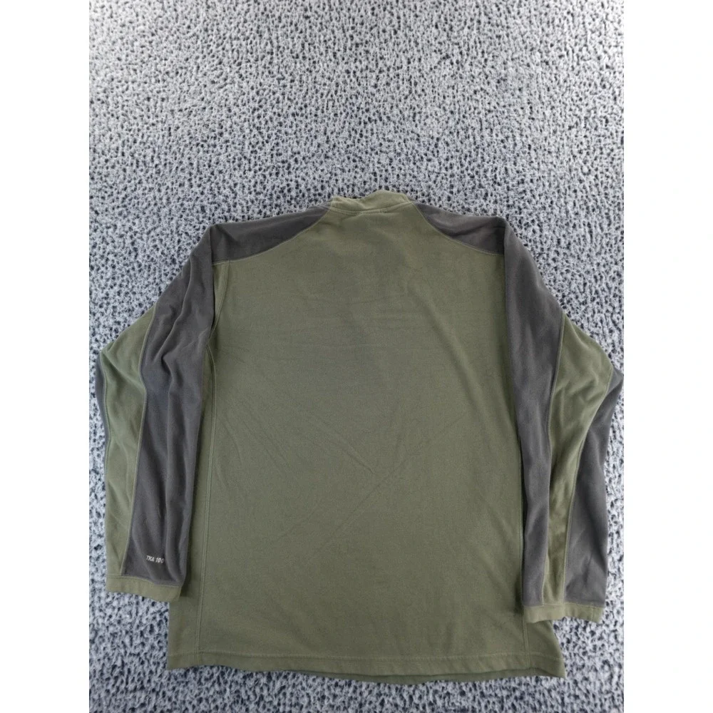 The North Face Mens TKA 100 Fleece‎ 1/4 Zip Pullover Khaki Green XL